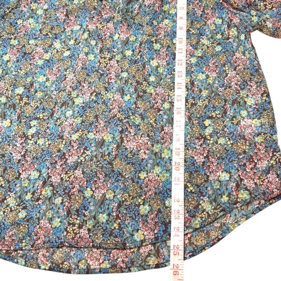 NORTHERN REFLECTIONS Sheer Ditsy Floral Print Long Sleeve Blouse US Sz L NWT - Picture 6 of 8